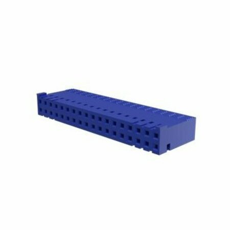 FCI Board Connector, 3 Contact(S), 1 Row(S), Female, 0.1 Inch Pitch, Crimp Terminal, Locking, Blue 65240-003LF